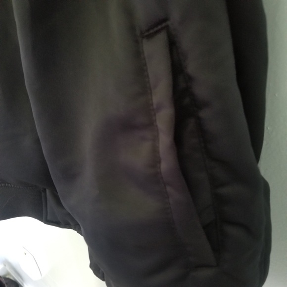 Reversible 2 in 1 Black & Gold Satin Bomber Jacket - Picture 7 of 8